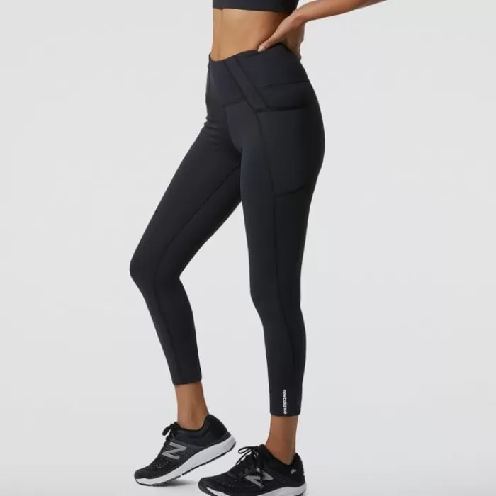 Donna New Balance Leggings E Pantaloni Lunghi-Shape Shield 7/8 High Rise Pocket Tight