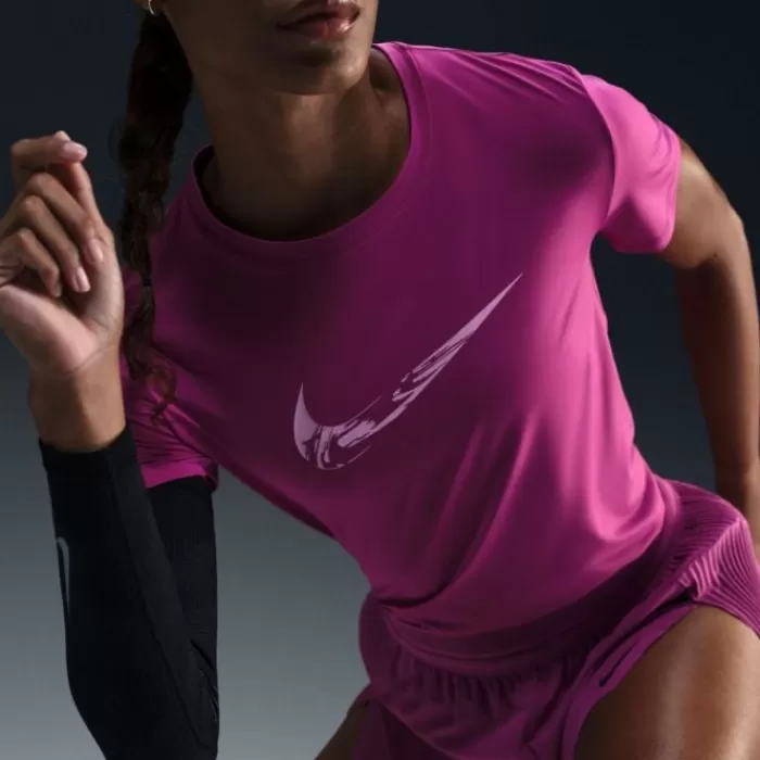 Donna Nike Magliette Maniche Corte E Lunghe-Dri-FIT One Swoosh Heathered Short Sleeve Tee