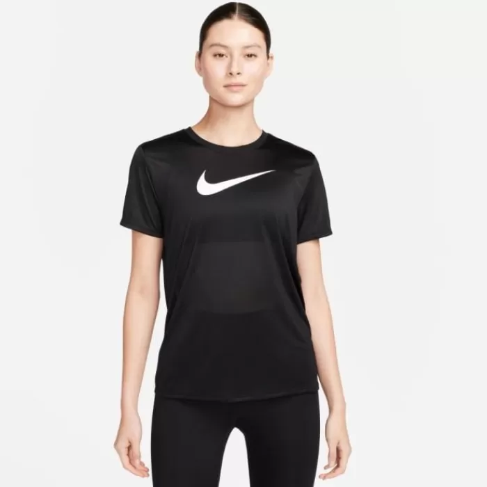 Donna Nike Leggings Corti E Pantaloncini-Dri-FIT Regular Heathered Graphic Short Sleeve Tee