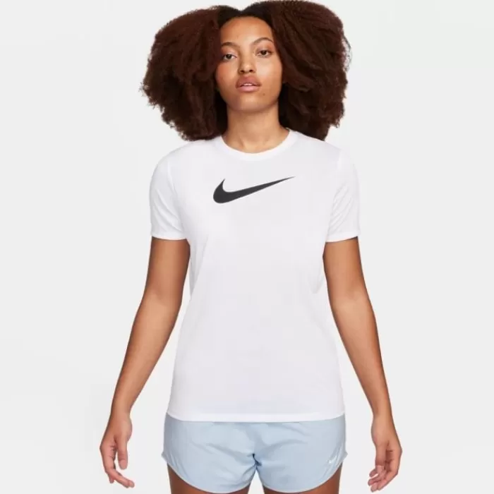 Donna Nike Leggings Corti E Pantaloncini-Dri-FIT Regular Heathered Graphic Short Sleeve Tee