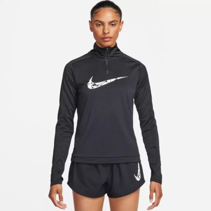 Donna Nike Magliette Maniche Corte E Lunghe-Swoosh Dri-Fit 1/4-Zip Mid-Layer