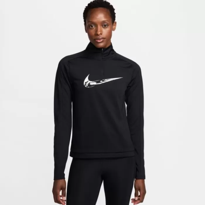 Donna Nike Intimo/strato Base | Magliette Maniche Corte E Lunghe-Swoosh HyperBright Half Zip Long Sleeve Midlayer