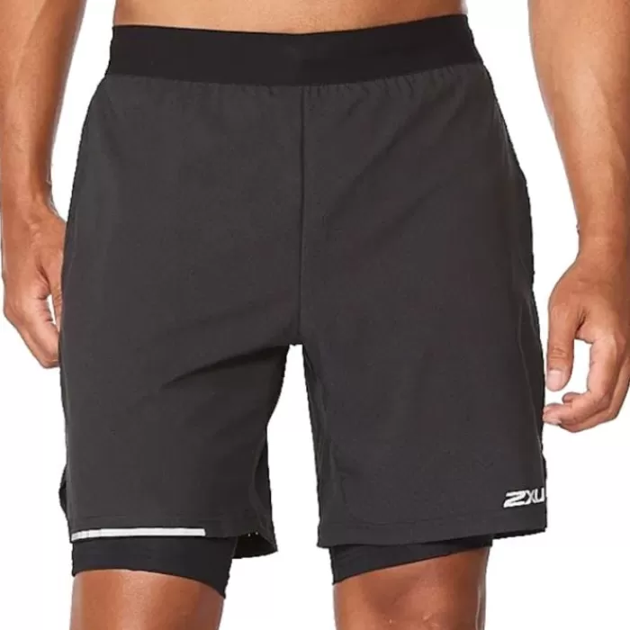 Uomo 2XU Leggings Corti E Pantaloncini-Aero 2in1 7inch Shorts