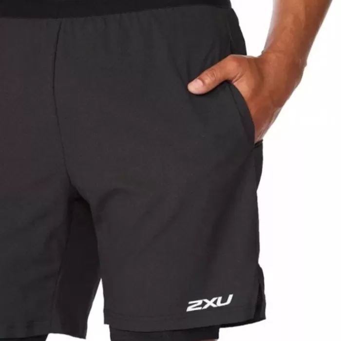 Uomo 2XU Leggings Corti E Pantaloncini-Aero 2in1 7inch Shorts